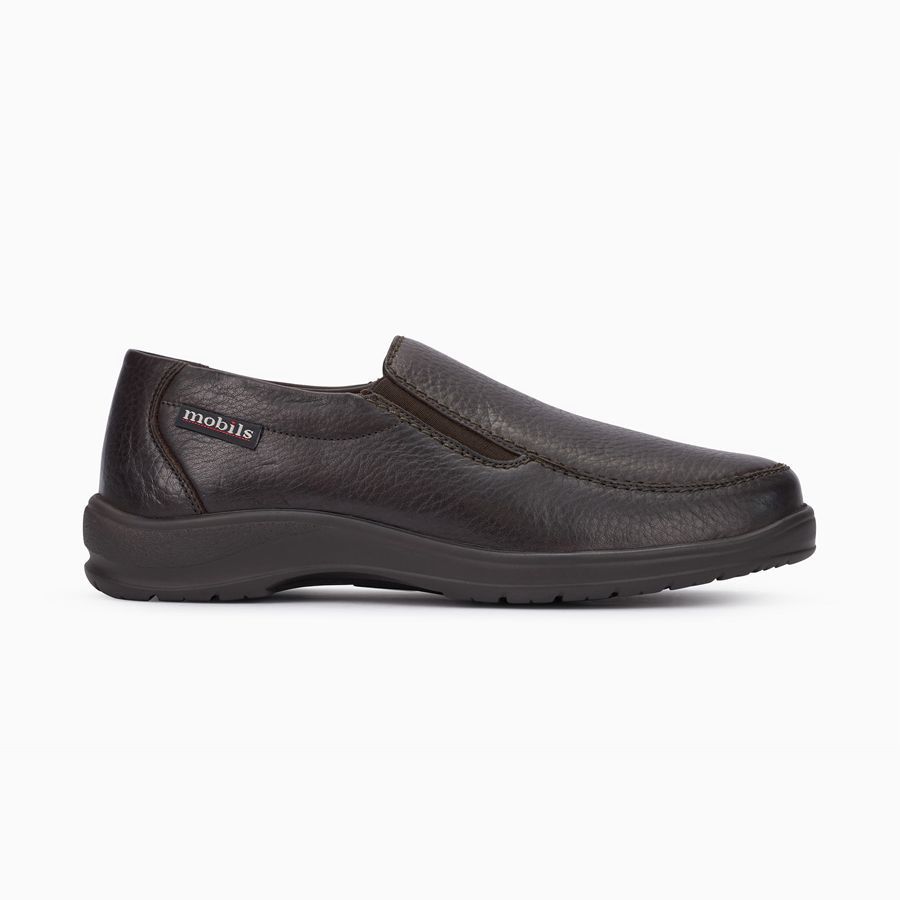 Mobils EWALD Bőr Férfi Loafers - Sötét Barna, HU-92215